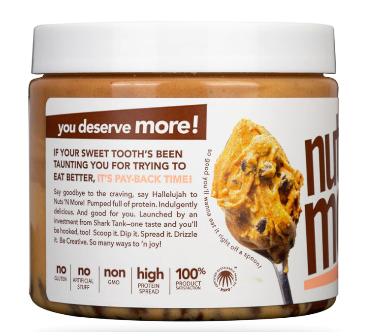 Nuts N More: Chocolate Chip Cookie Dough High Protein Peanut Butter Spread, 16.3 Oz