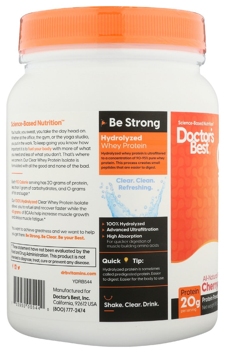 Doctors Best: Clear Whey Protein Isolate Cherry Rush, 546 Gm