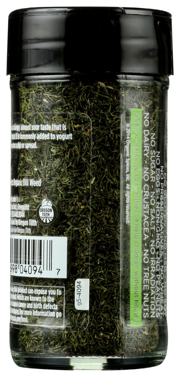 Spicely Organics: Organic Dill Weed Jar, 0.6 Oz