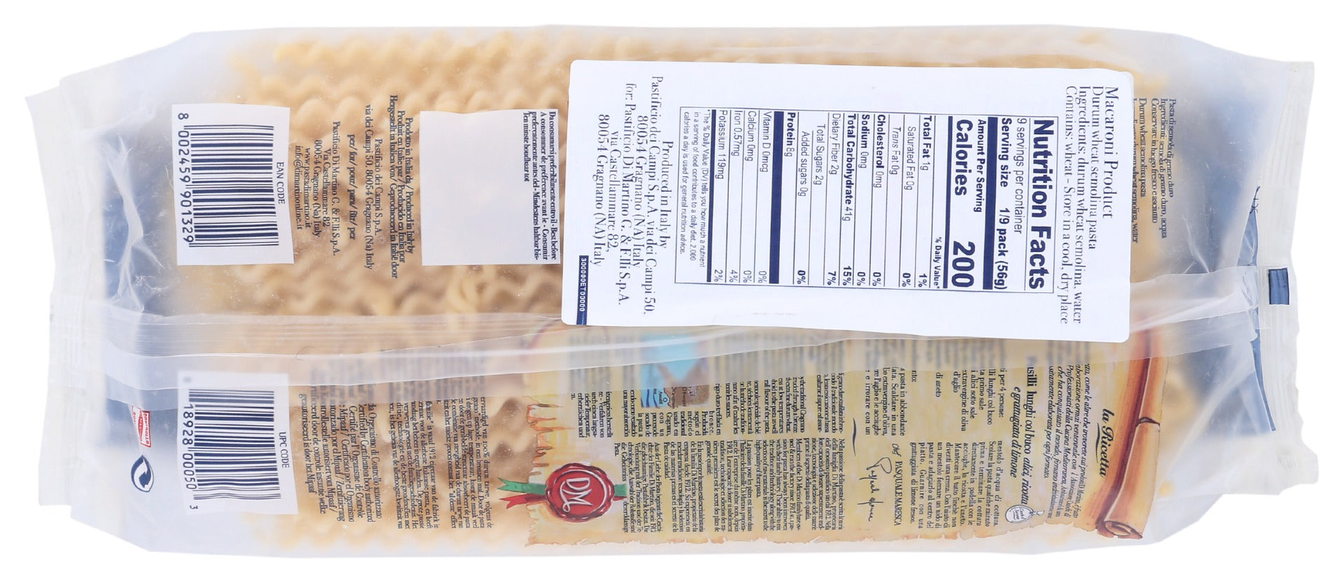 Di Martino: Fusilli Lunghi Col Buco Pasta, 500 Gm