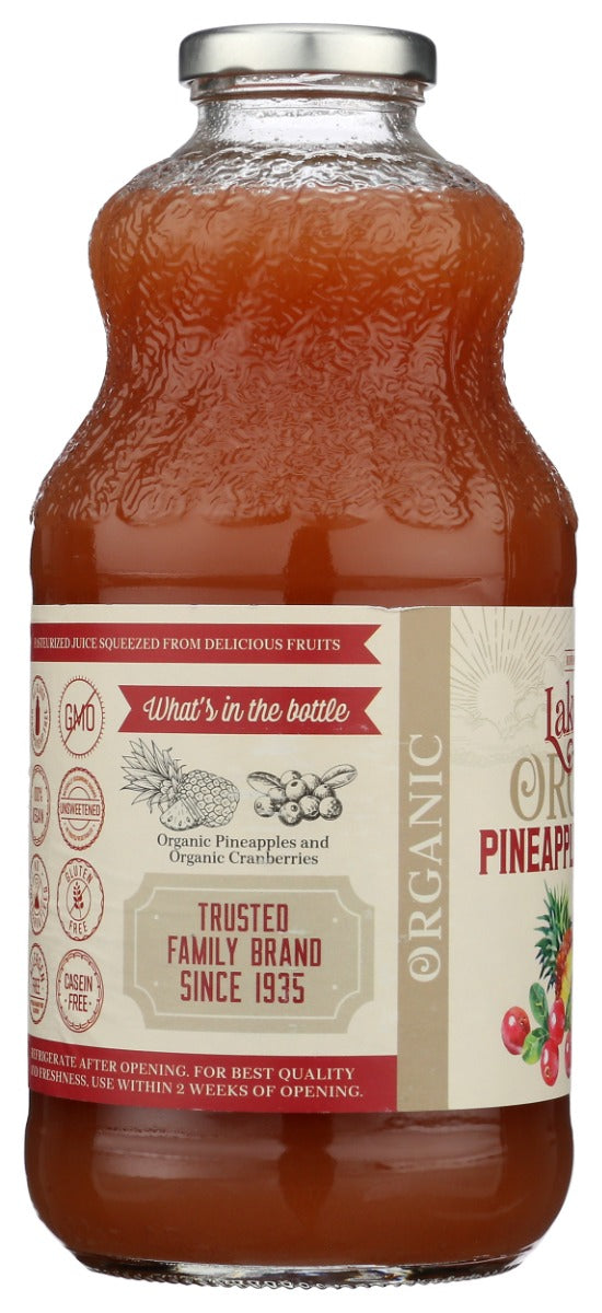 Lakewood: Organic Pineapple Cranberry Juice, 32 Fo