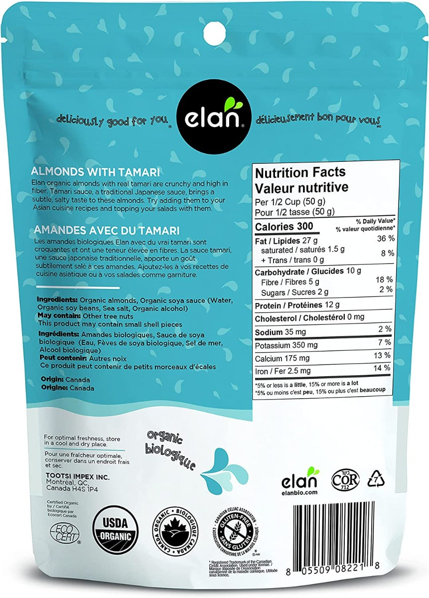 Elan: Organic Almonds With Tamari, 6.2 Oz