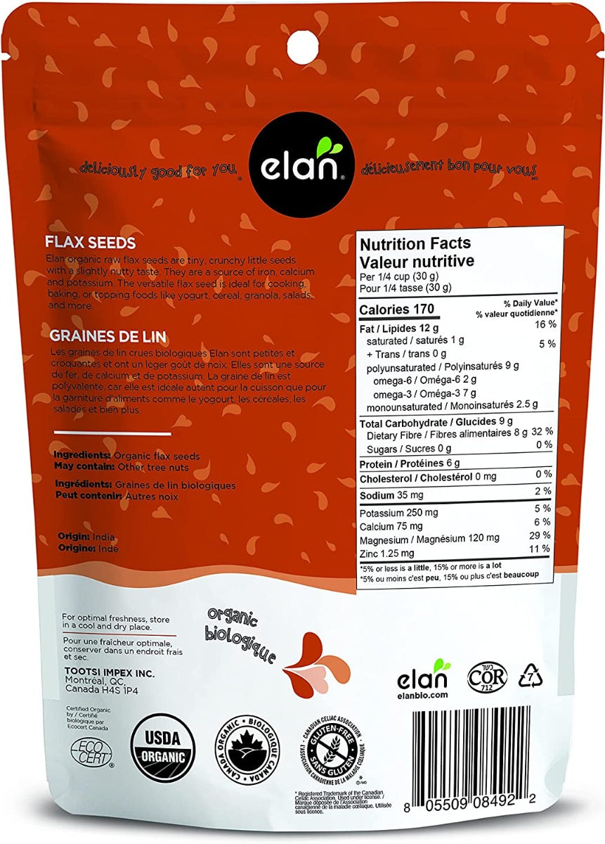 Elan: Organic Flax Seeds, 9.7 Oz