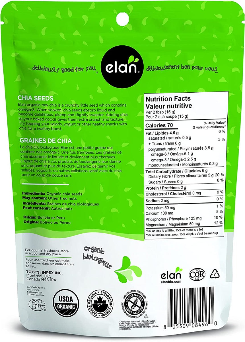 Elan: Organic Raw Chia, 8.8 Oz