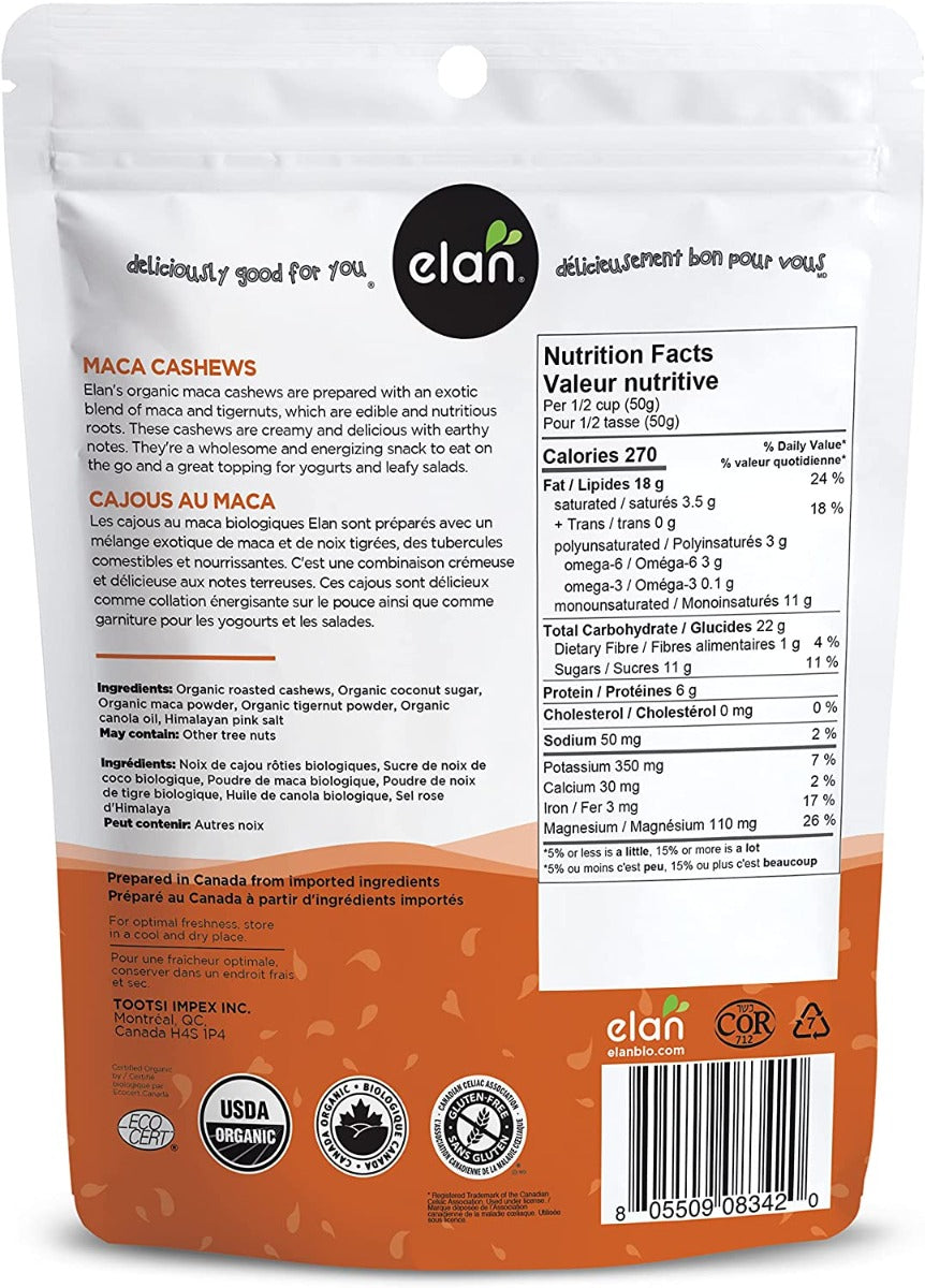 Elan: Organic Maca Cashews, 5.6 Oz