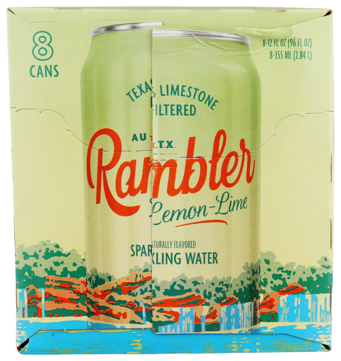 Rambler: Lemon Lime Sparkling Water 8Pk, 96 Fo