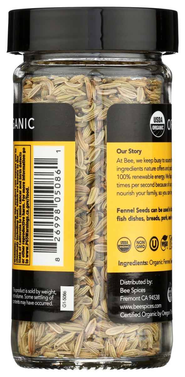 Beespices: Organic Fennel Seeds, 1.2 Oz