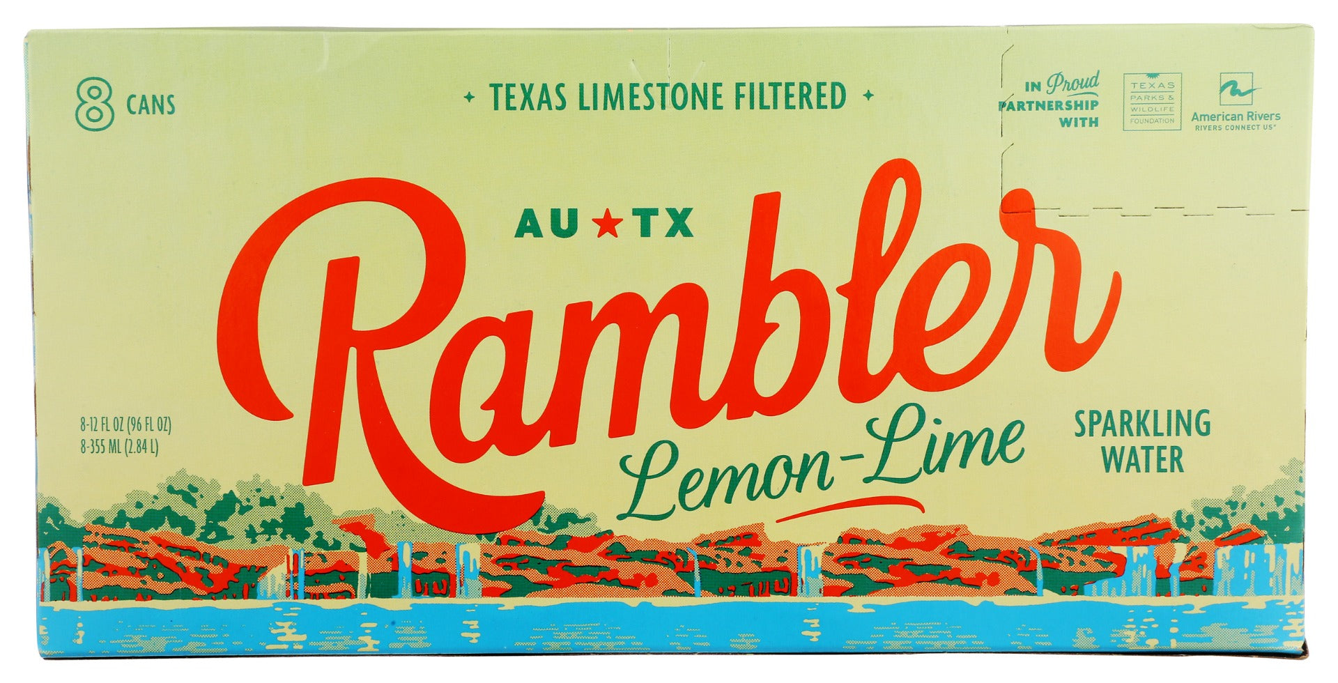 Rambler: Lemon Lime Sparkling Water 8Pk, 96 Fo