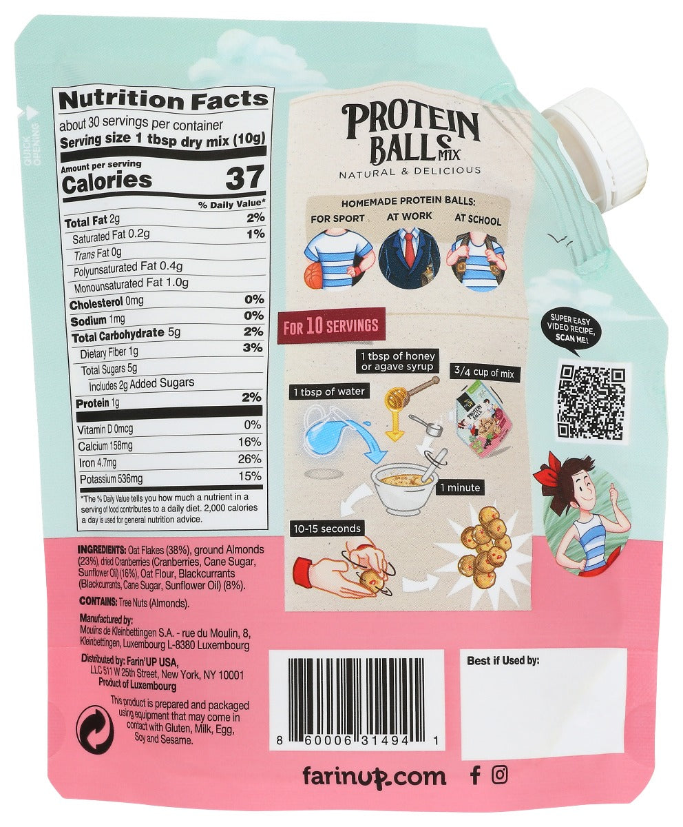 Farin Up: Fruits Protein Balls Mix, 10 Oz