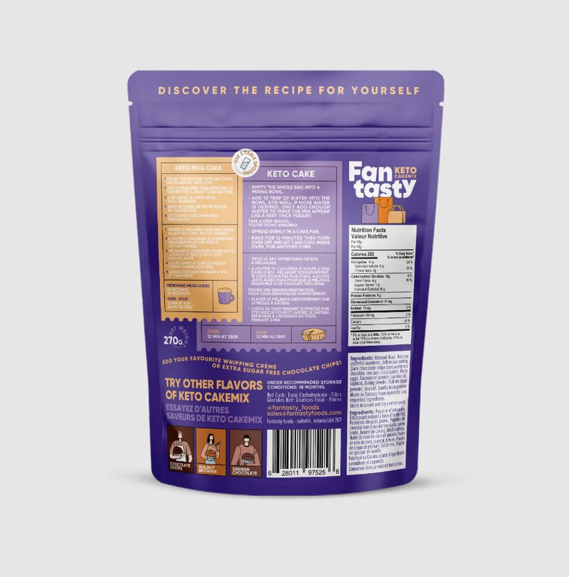 Fan Tasty Foods: Chocolate Chip Muffin Keto Cake Mix, 9.52 Oz