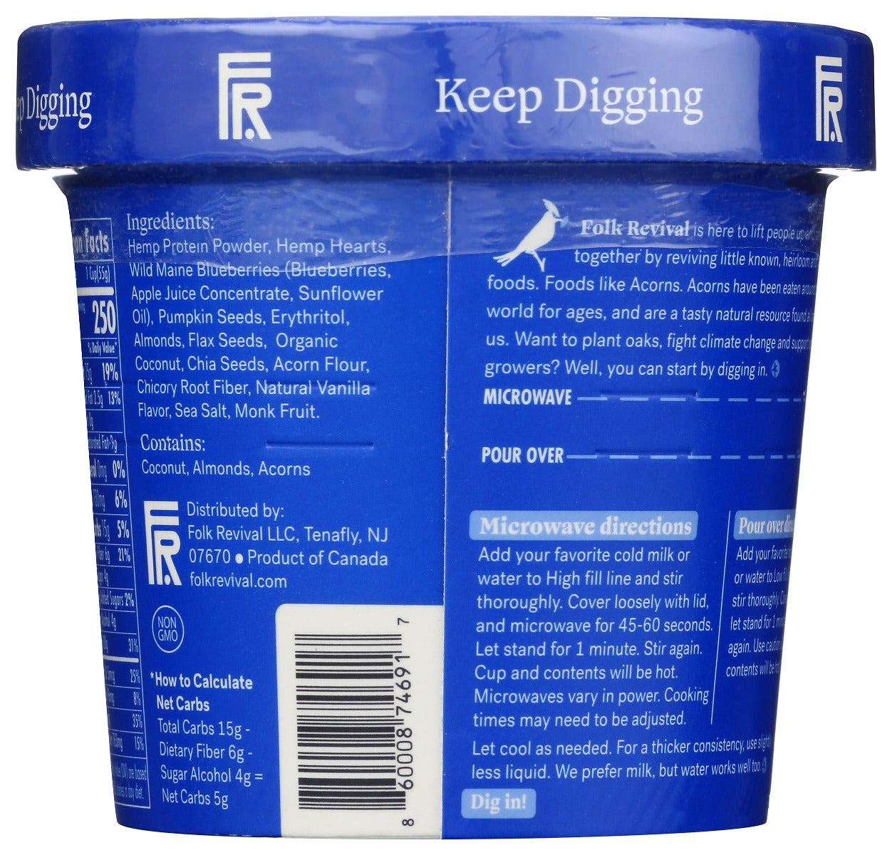 Folk Revival: Blueberry Almond Hot Cereal, 1.94 Oz