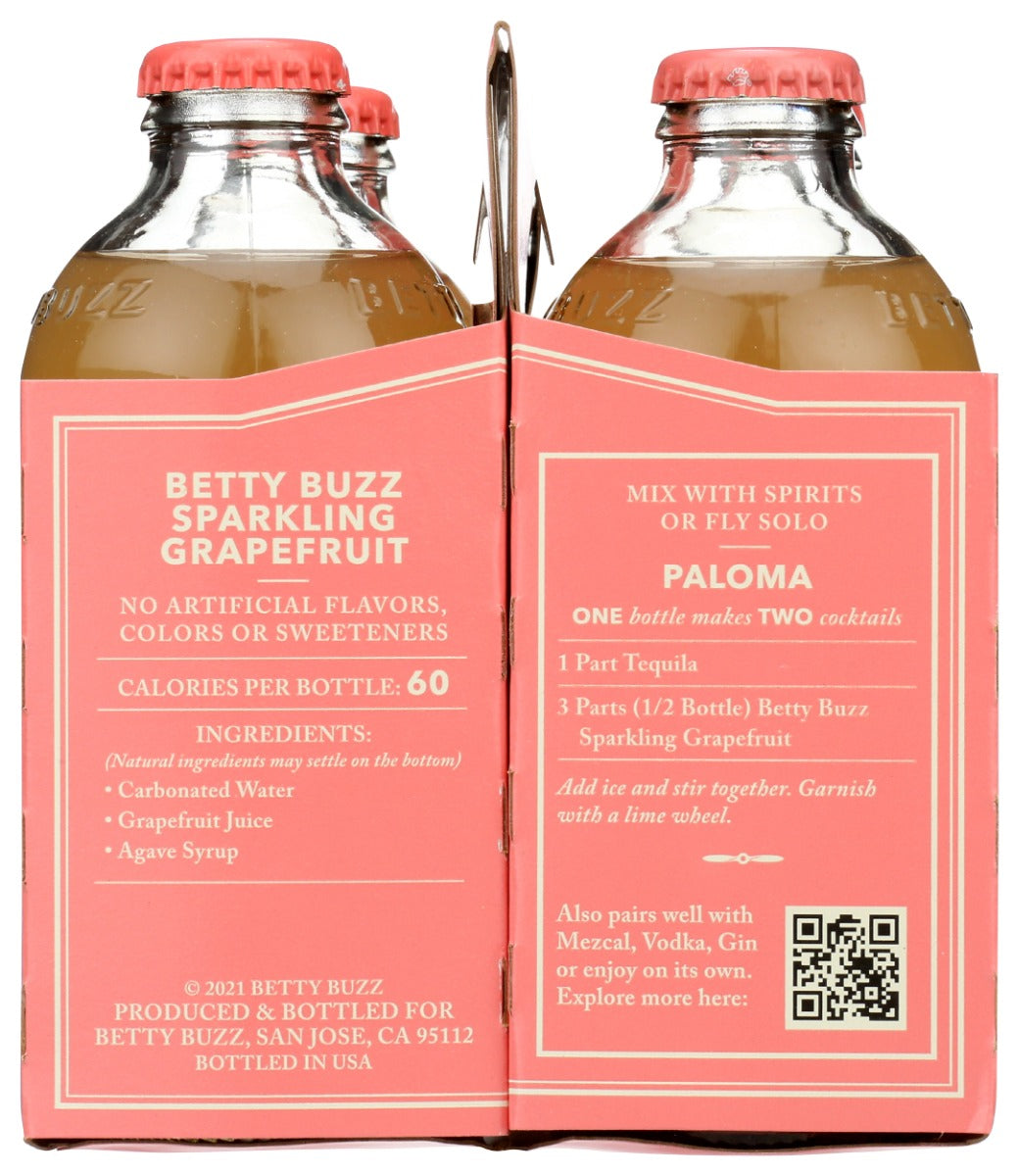 Betty Buzz: Sparkling Grapefruit Bottles 4Pk, 36 Fo