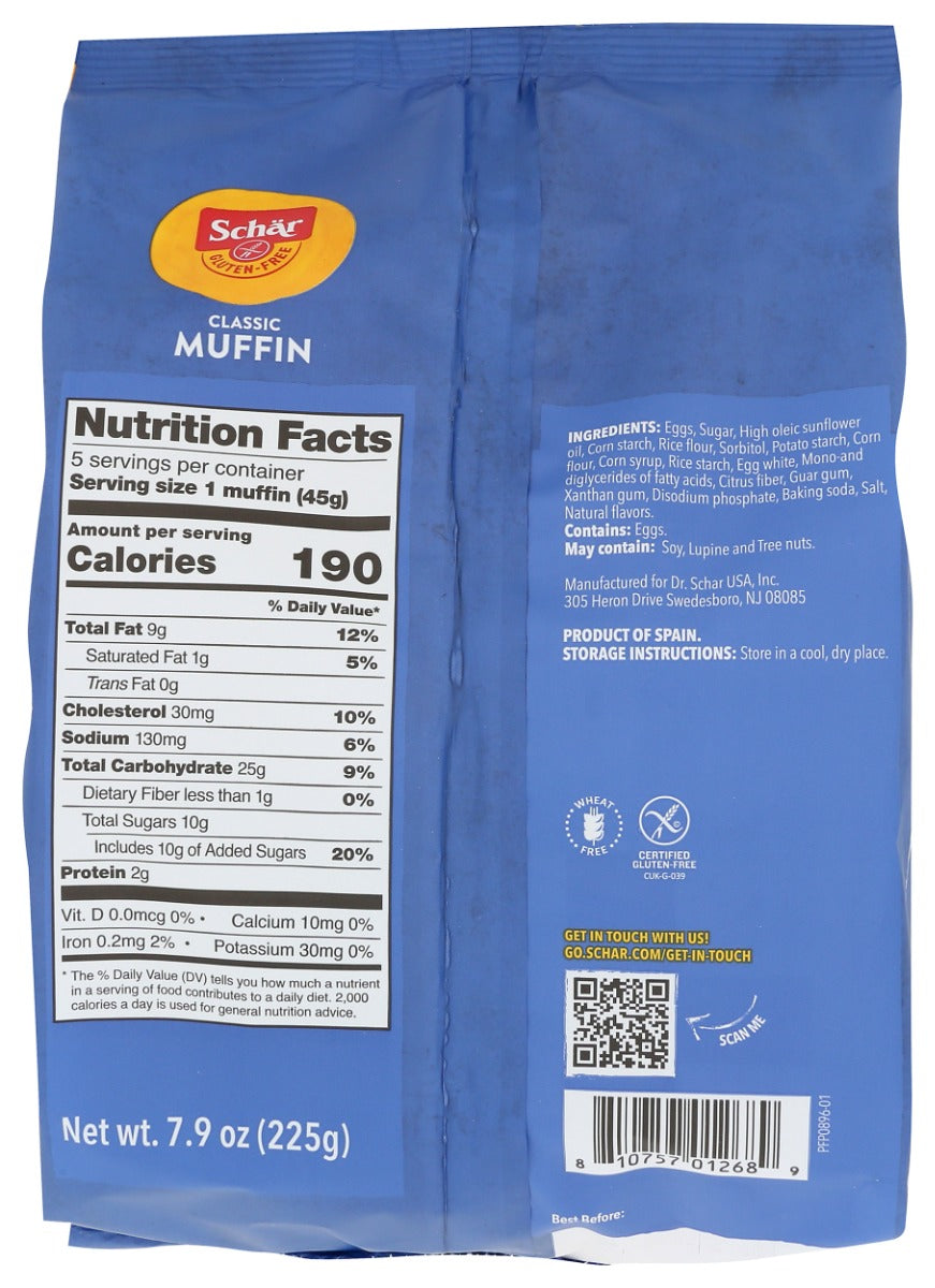 Schar: Classic Muffin, 7.9 Oz