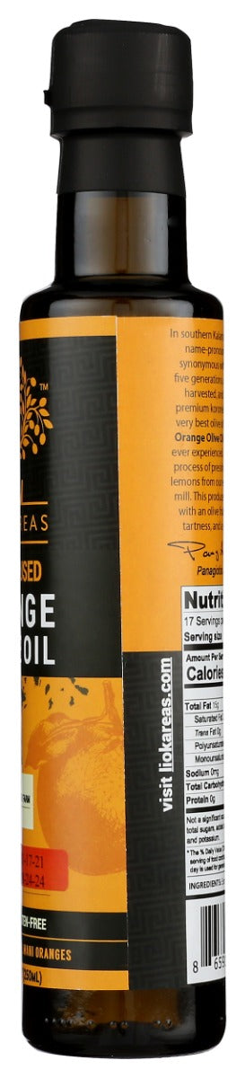 Liokareas: Cold Fused Orange Olive Oil, 8.45 Oz