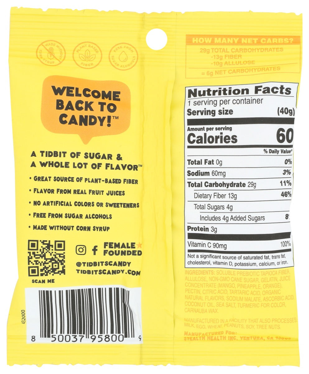 Tidbits Candy: Tropical Citrus Gummies, 1.4 Oz