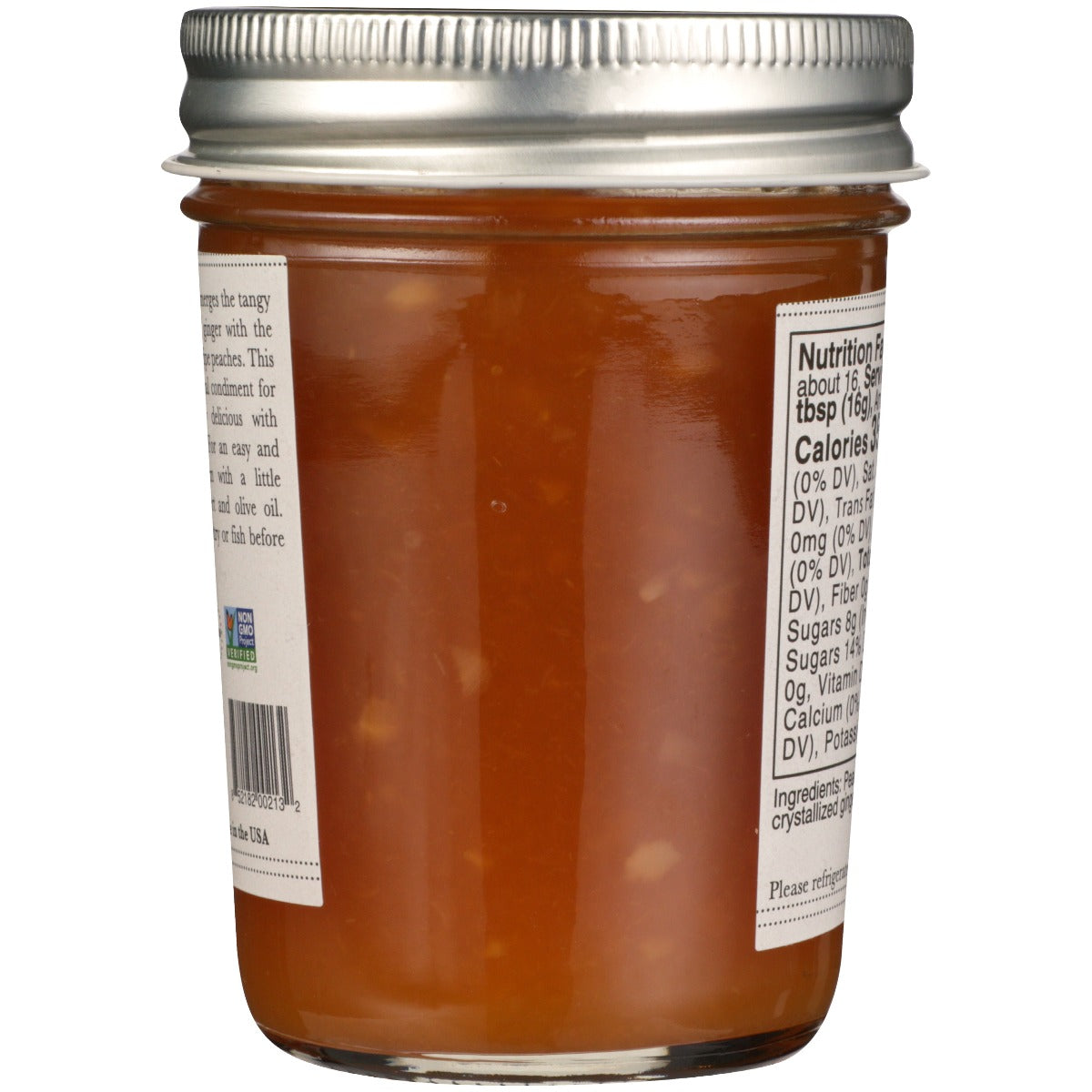 Bonnies Jams: Peach Ginger Jam, 8.75 Oz