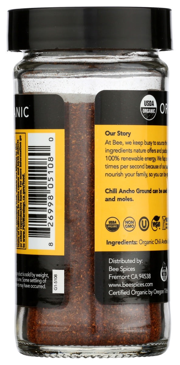 Beespices: Organic Chili Ancho Ground, 1.7 Oz