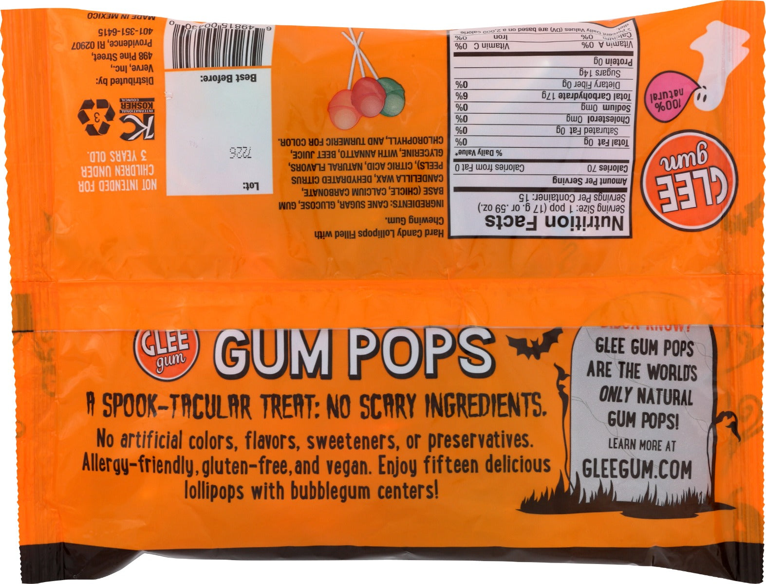 Glee Gum: Halloween Glee Gum Pops, 15 Pc