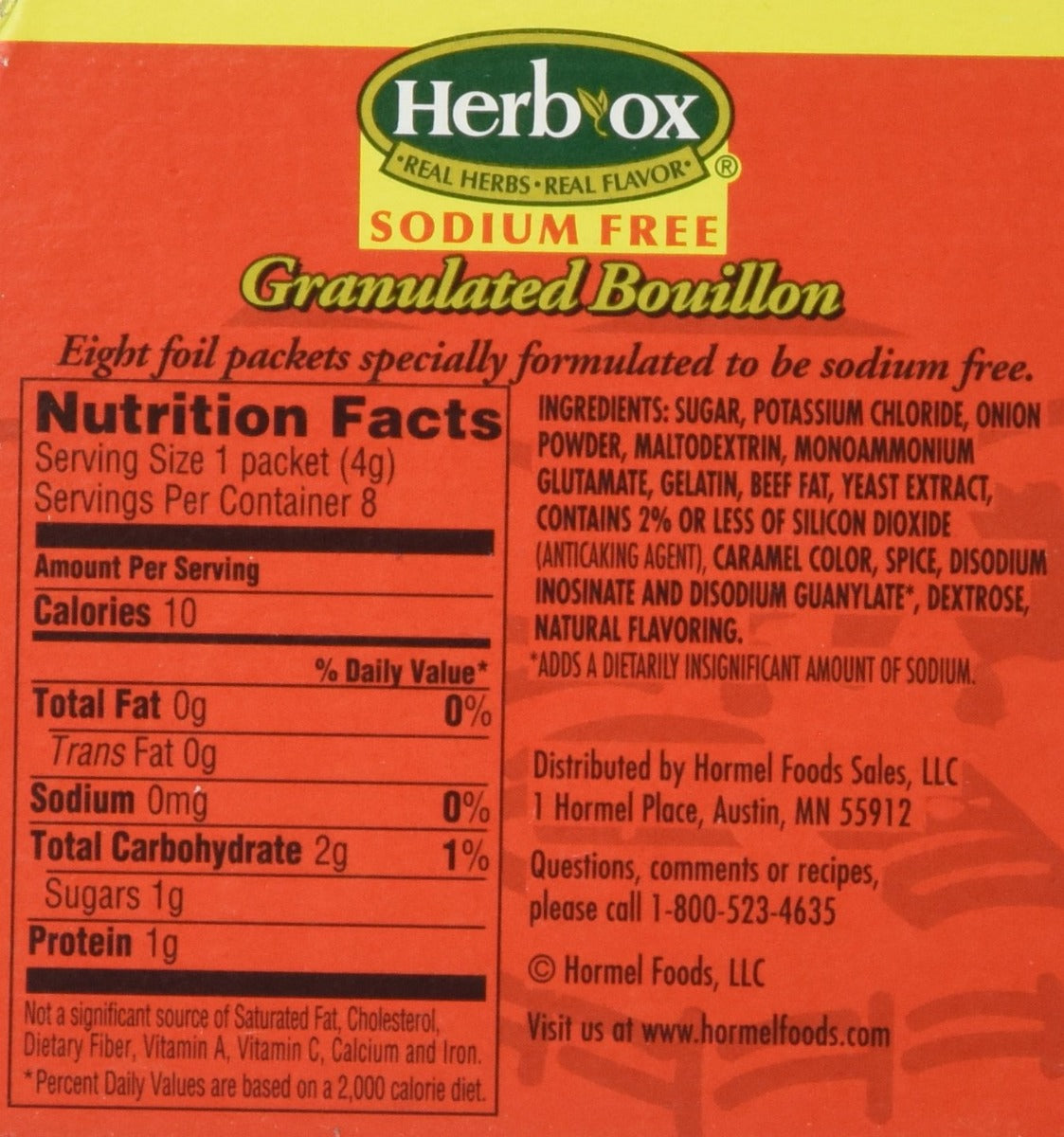 Herb Ox: Granulated Beef Bouillon Sodium Free, 1.1 Oz