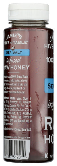 Hive To Table Honey Farms: Pure Sea Salt Infused Raw Honey, 12 Oz