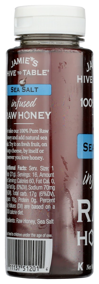 Hive To Table Honey Farms: Pure Sea Salt Infused Raw Honey, 12 Oz