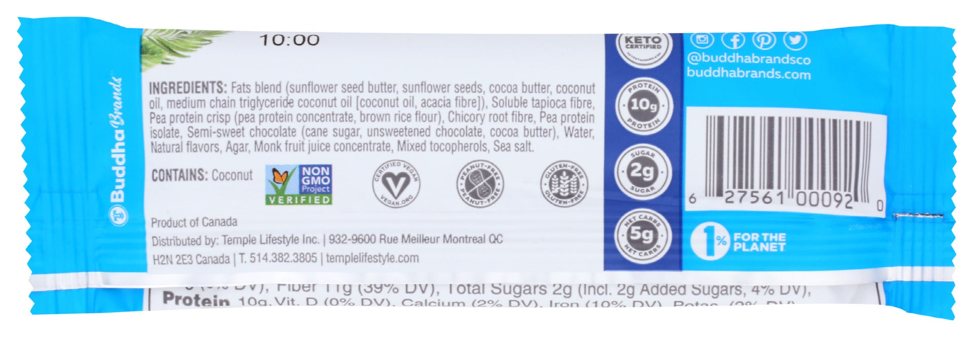 Hungry Buddha: Chocolate Chip Keto Bar, 1.4 Oz