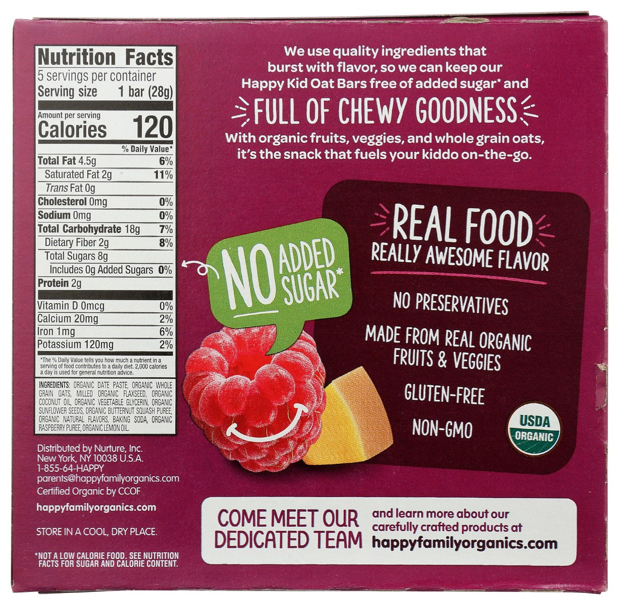 Happy Kid: Raspberry Butternut Squash Bars, 4.95 Oz