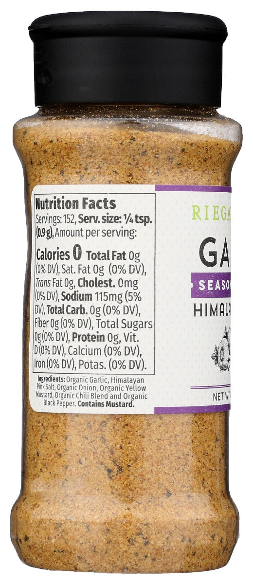 Riega: Organic Garlic Seasoning Salt, 4.8 Oz