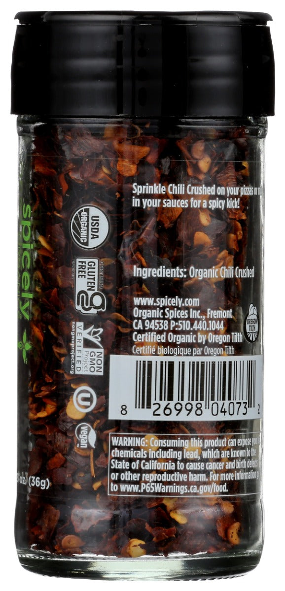 Spicely Organics: Organic Chili Pepper Crushed Jar, 1.3 Oz