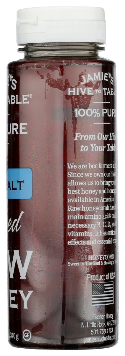 Hive To Table Honey Farms: Pure Sea Salt Infused Raw Honey, 12 Oz