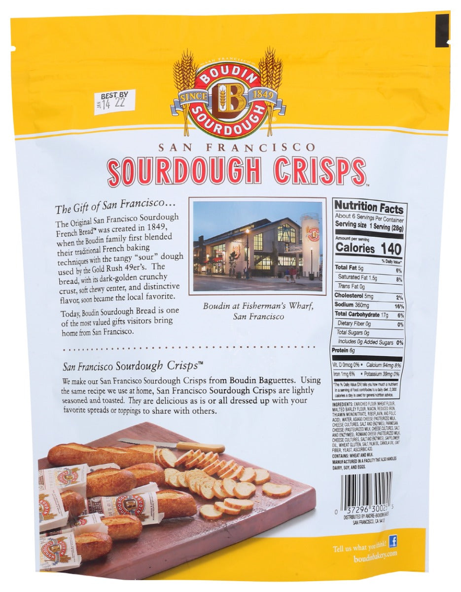 Boudin Sourdough: Three Cheese Sourdough Crisps, 6 Oz