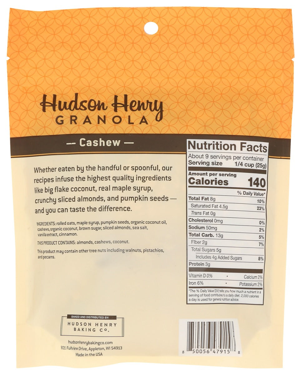 Hudson Henry Granola: Cashew Granola, 8 Oz