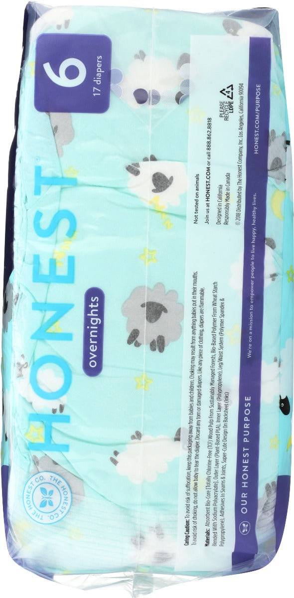 The Honest Company: Sleepy Sheep Overnight Diapers Size 6, 17 Pk