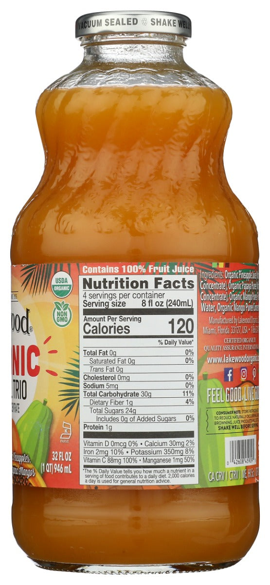 Lakewood: Organic Tropical Trio Juice, 32 Fo