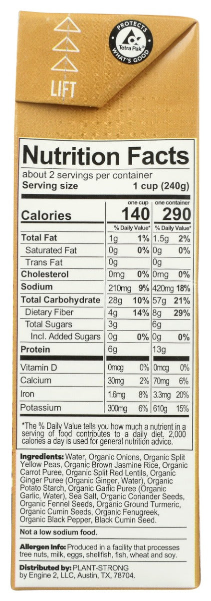 Plantstrong: Kitchari Indian Lentil Stew, 16.9 Fo