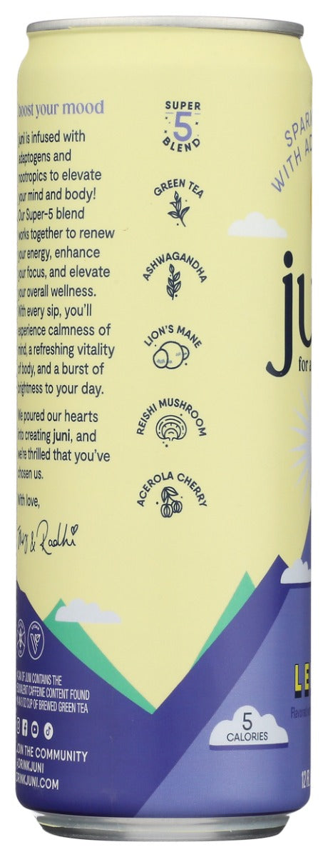 Juni: Lemon Sparkling Tea With Adaptogens, 12 Fo