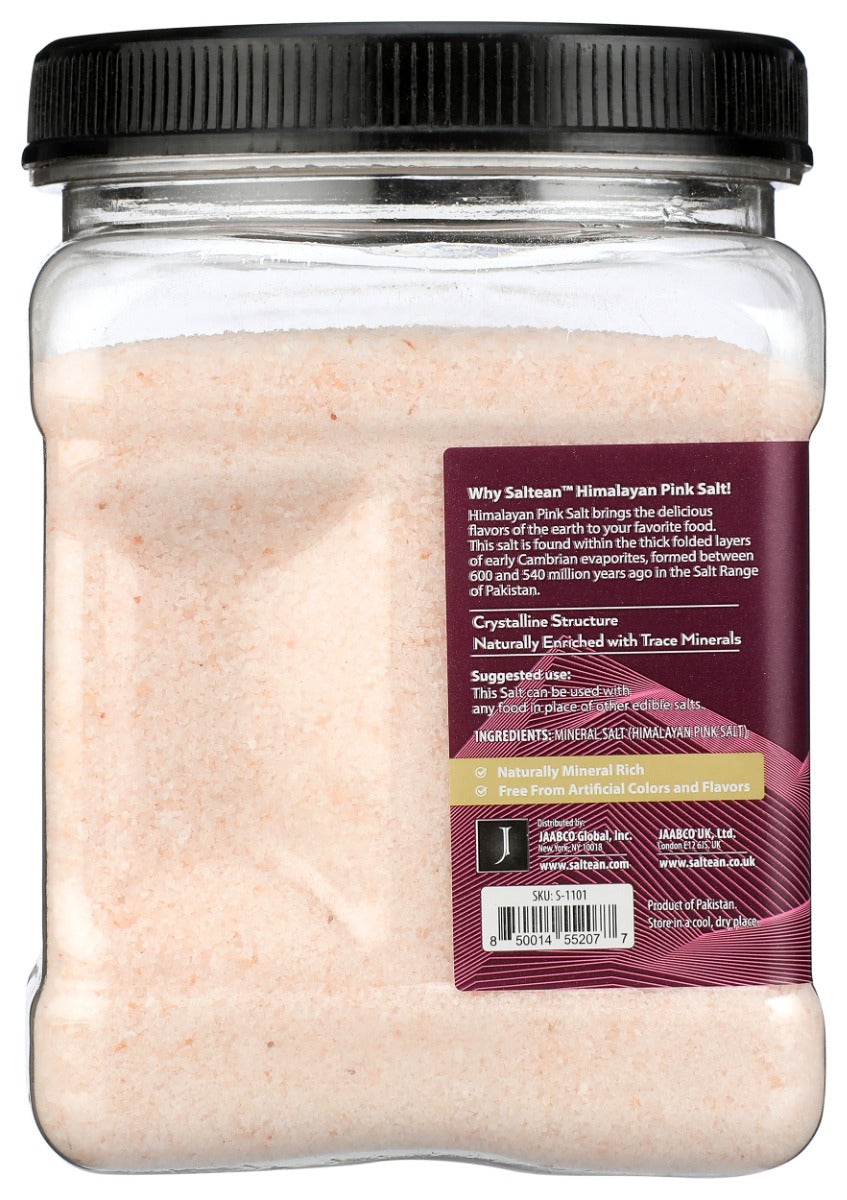 Saltean Chef Secret: Himalayan Pink Salt Square Grip Jar Fine Grains, 2.2 Lb