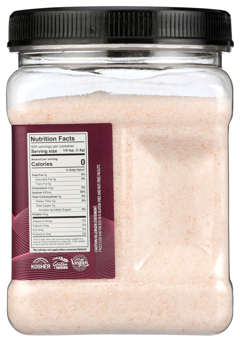 Saltean Chef Secret: Himalayan Pink Salt Square Grip Jar Fine Grains, 2.2 Lb