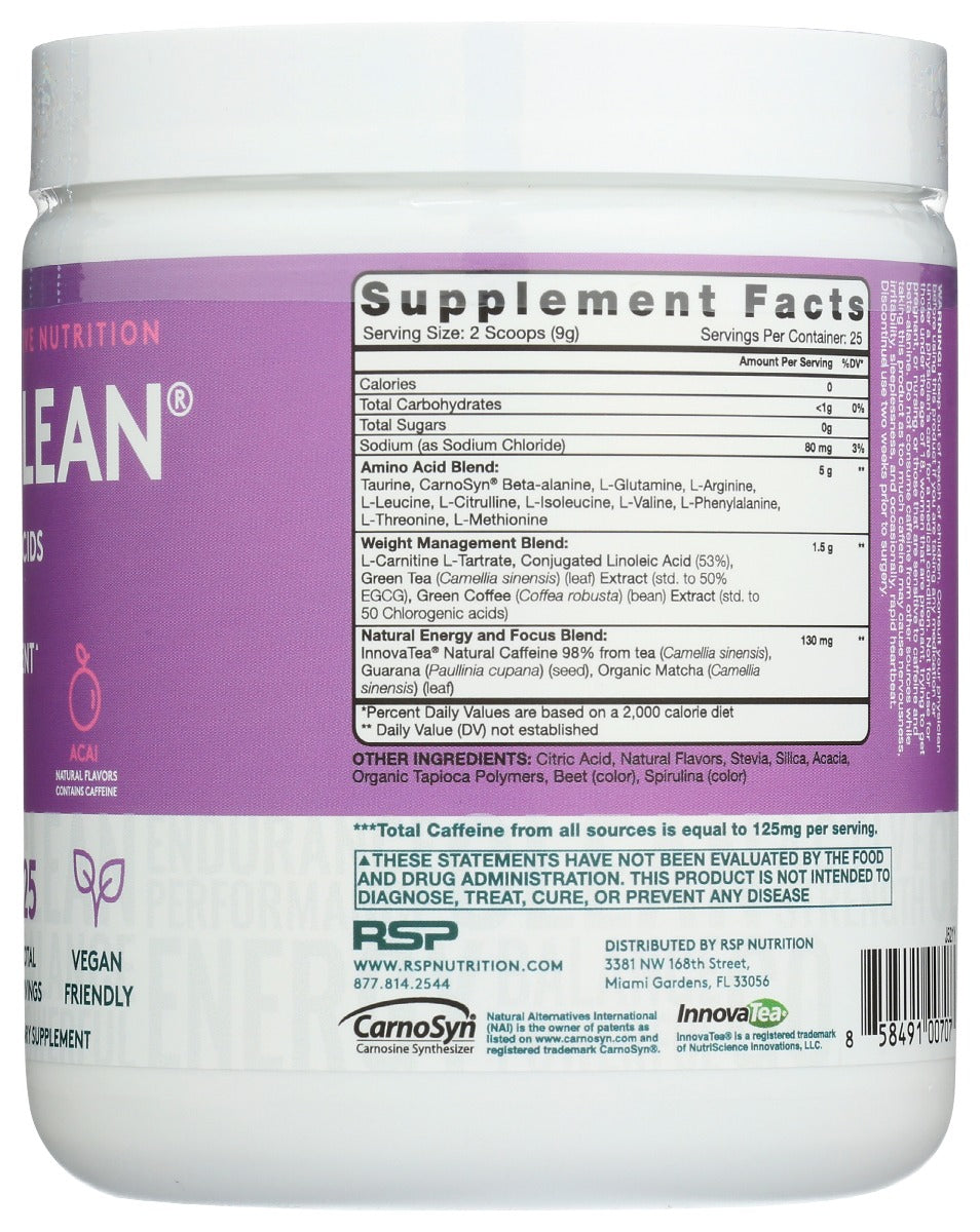 Rsp Nutrition: Acai Aminolean, 225 Gm