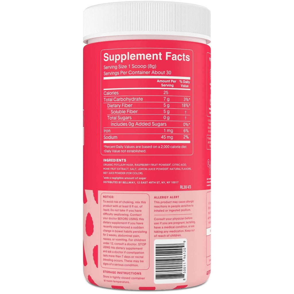 Bellway: Super Fiber Raspberry Lemon Supplement Powder, 8.3 Oz