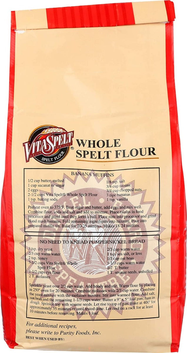 Vita Spelt: Organic Whole Spelt Flour, 5 Lb