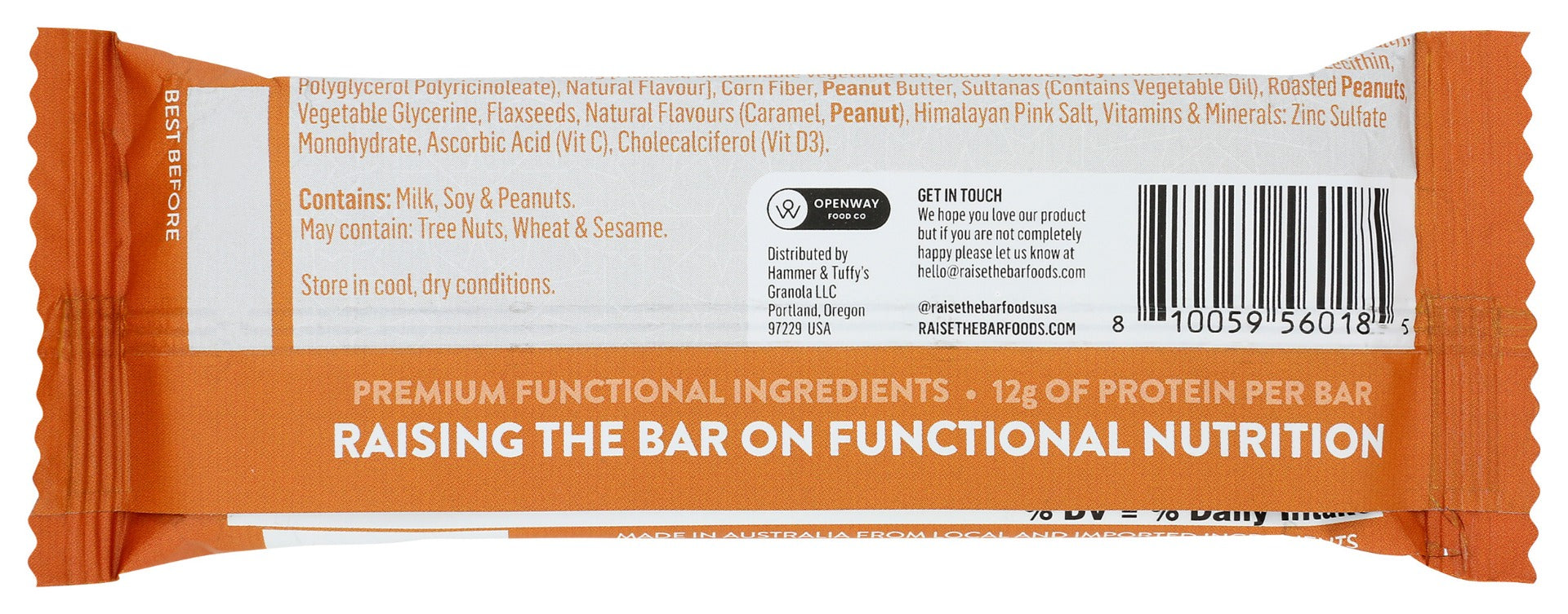 Raise The Bar: Bar Protein Immune Dark Chocolate Peanut Butter, 1.5 Oz