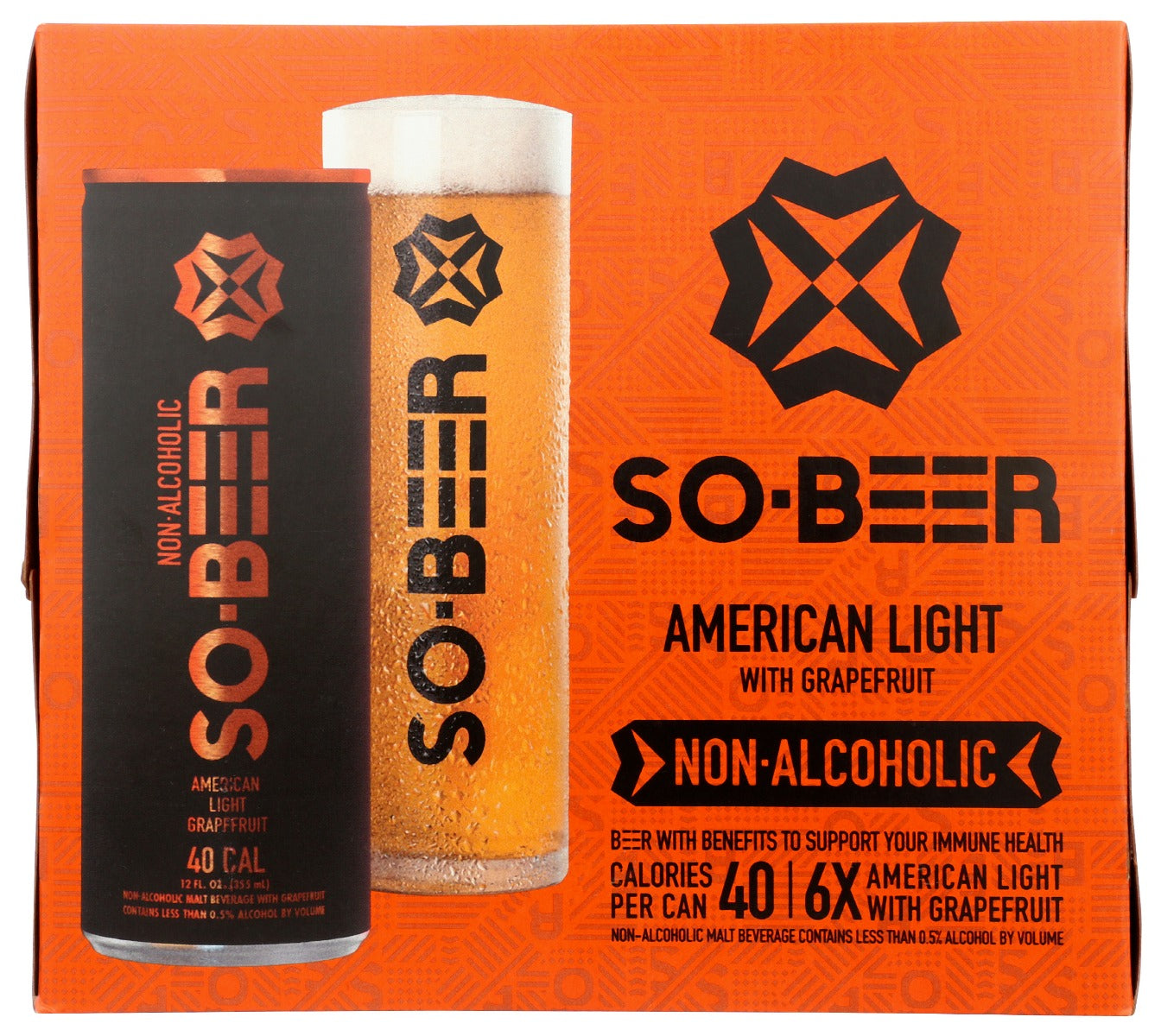 Sobeer: Beer Non Alcoholic Grapefruit American Light Lager 6 Beer, 72 Fo