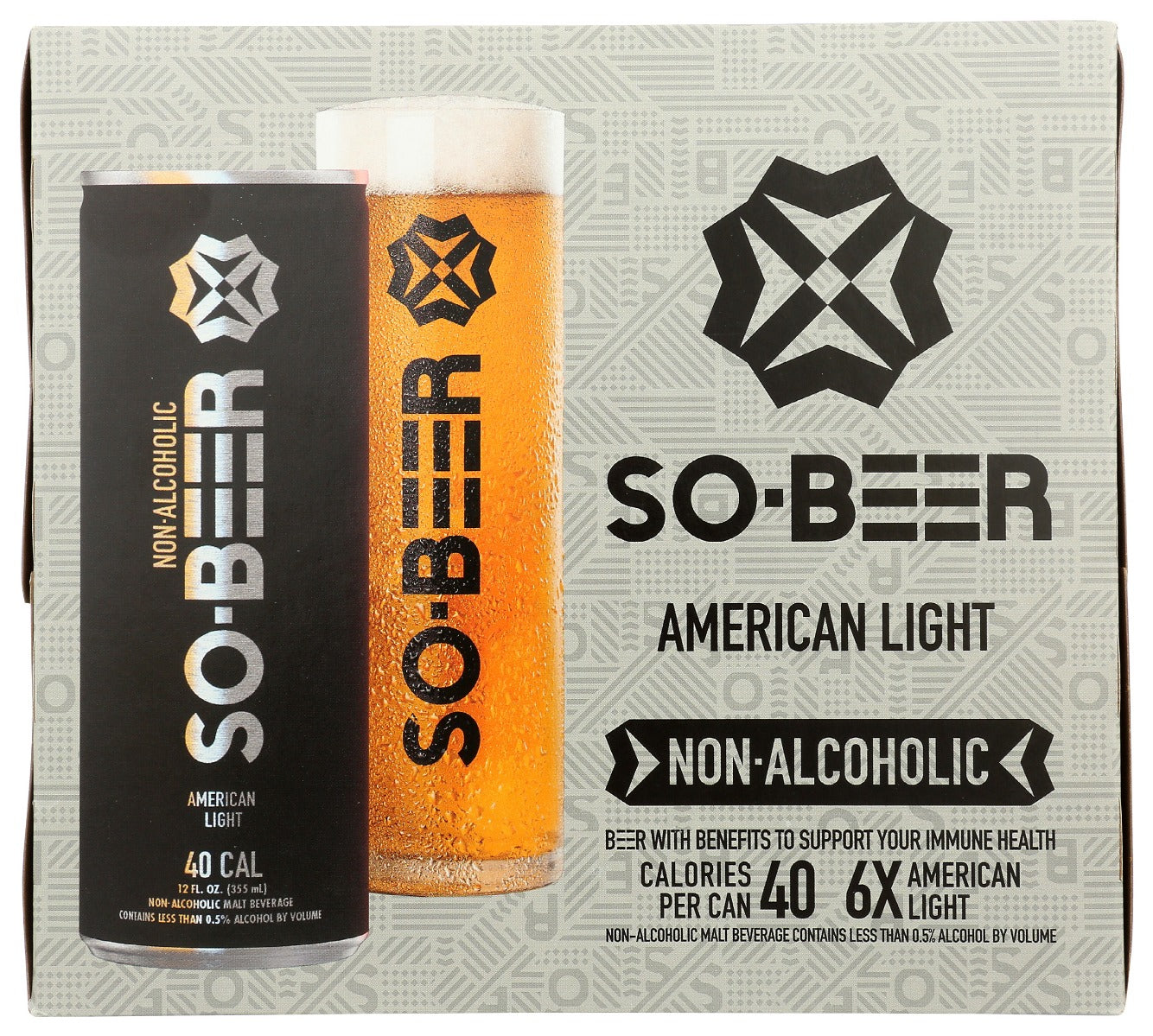 Sobeer: Beer Non Alcoholic American Light Lager 6 Beer, 72 Fo