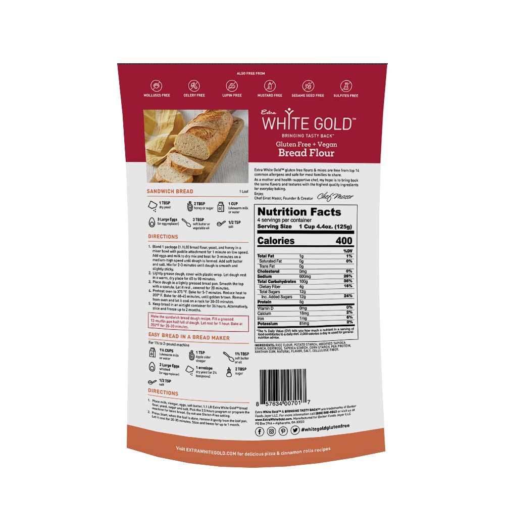 Extra White Gold: Gluten Free Bread Flour, 17.64 Oz