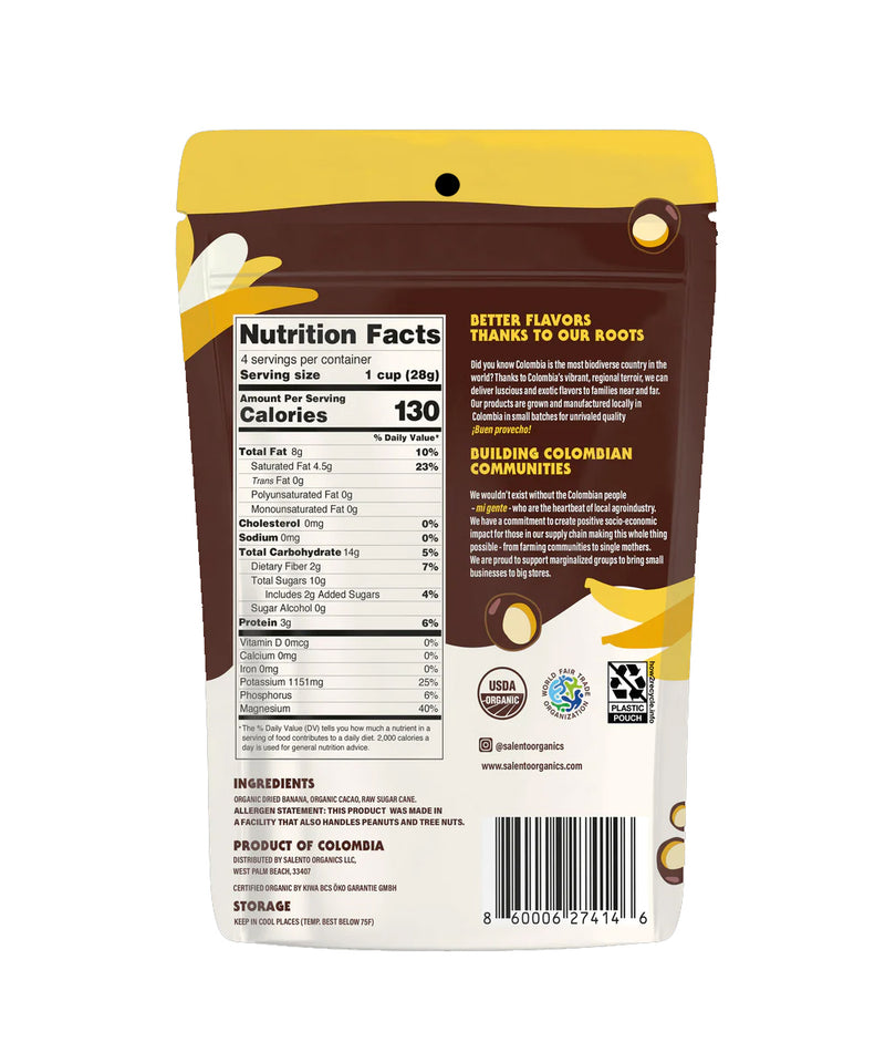 Solento Organics: Dark Chocolate Banana Bites, 4 Oz