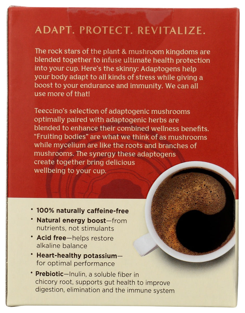 Teeccino: Mushroom Adaptogen Herbal Tea Sampler Box, 12 Bg