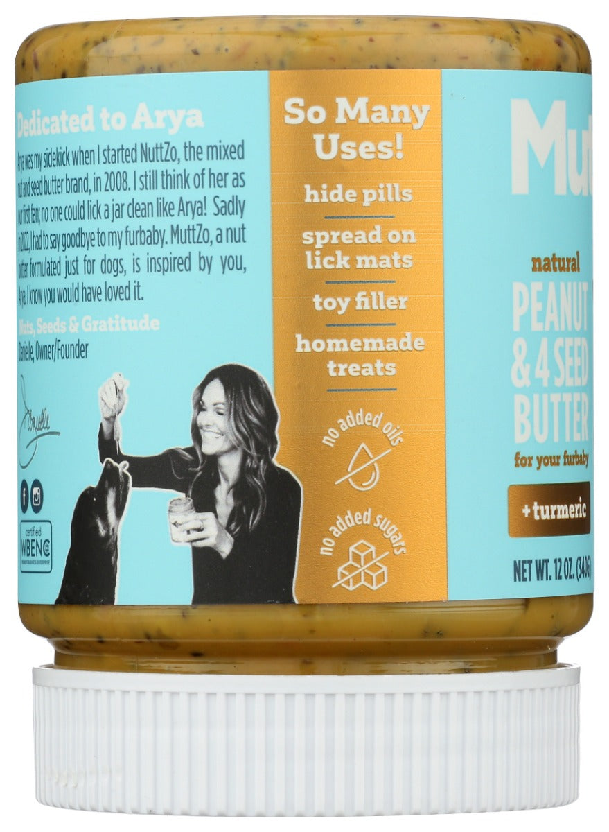 Nuttzo: Muttzo Peanut Butter Plus Turmeric For Fur Baby, 12 Oz