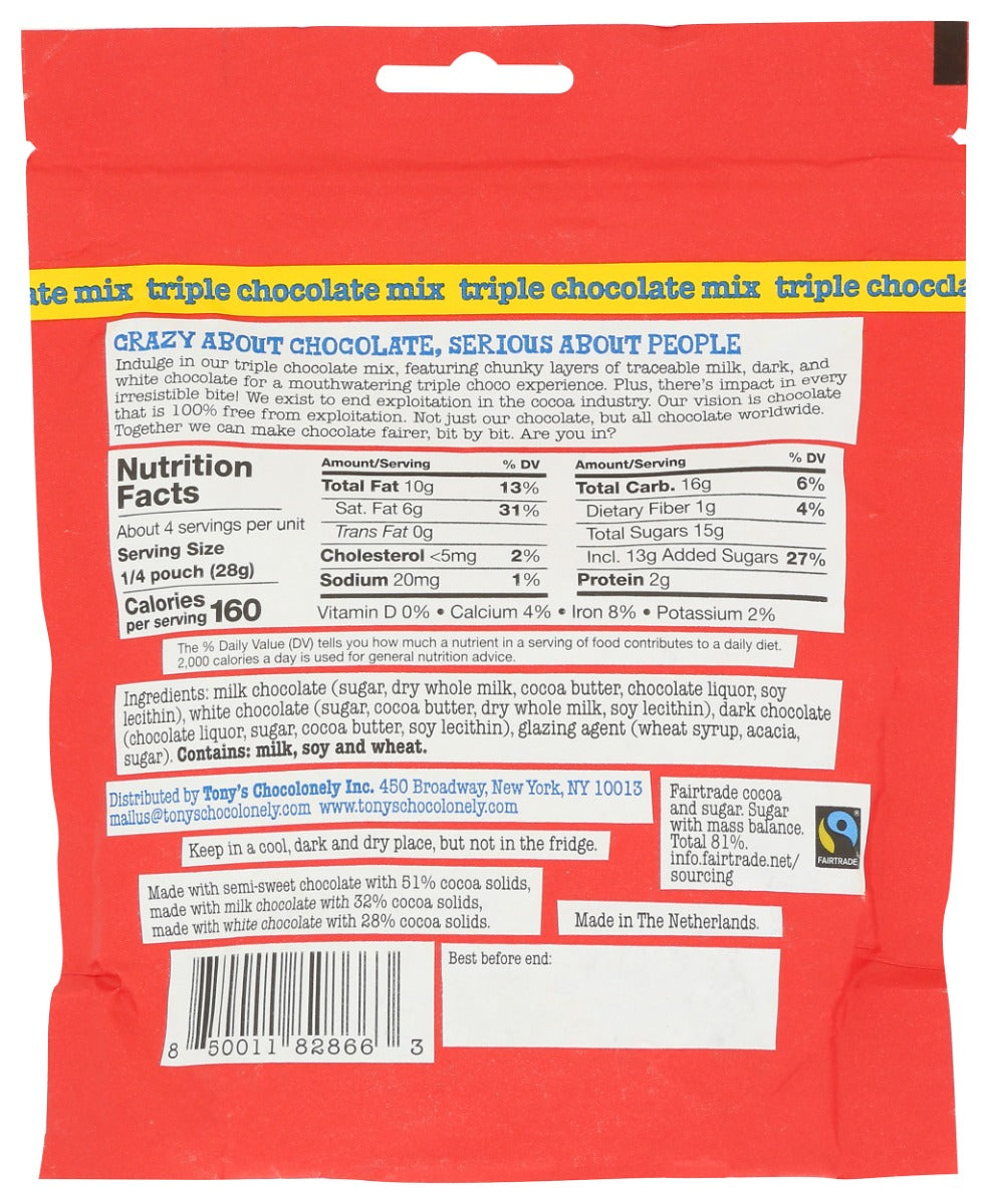 Tonys Chocolonely: Triple Chocolate Mix Lil Bits, 4 Oz