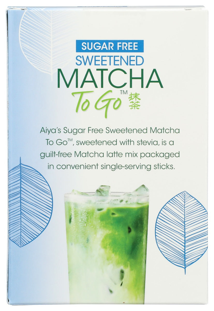 Aiya: Sugar Free Sweetened Matcha To Go Sticks  10Ct, 1.44 Oz